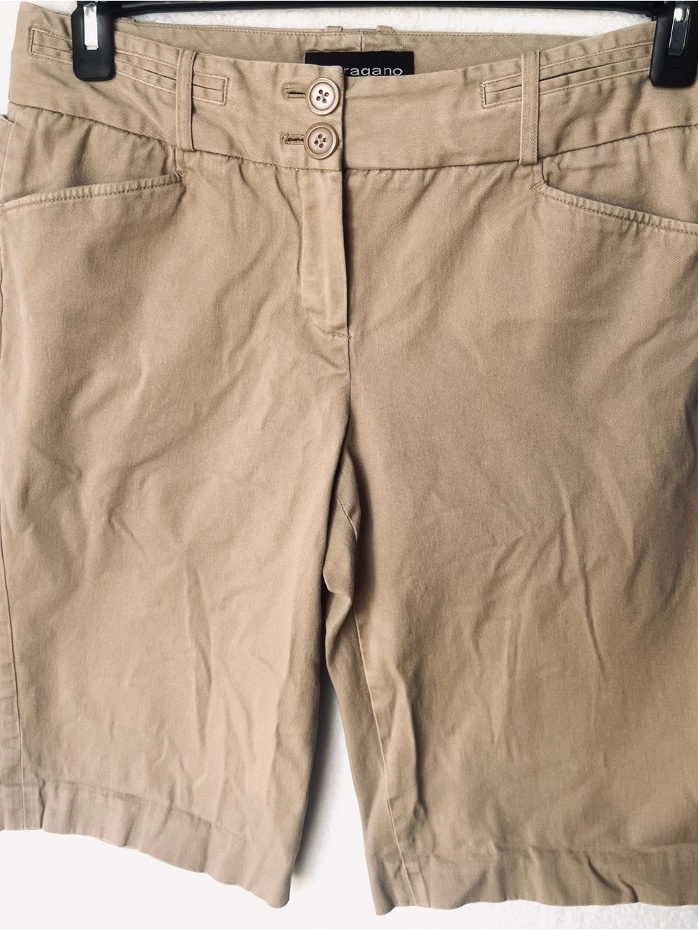 Sharagano Women's Tan Sz 10 Cotton Blend Shorts Preppy Old Money